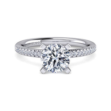 14KW Semi-Mount Diamond Engagement Ring w/ 0.17 ctw